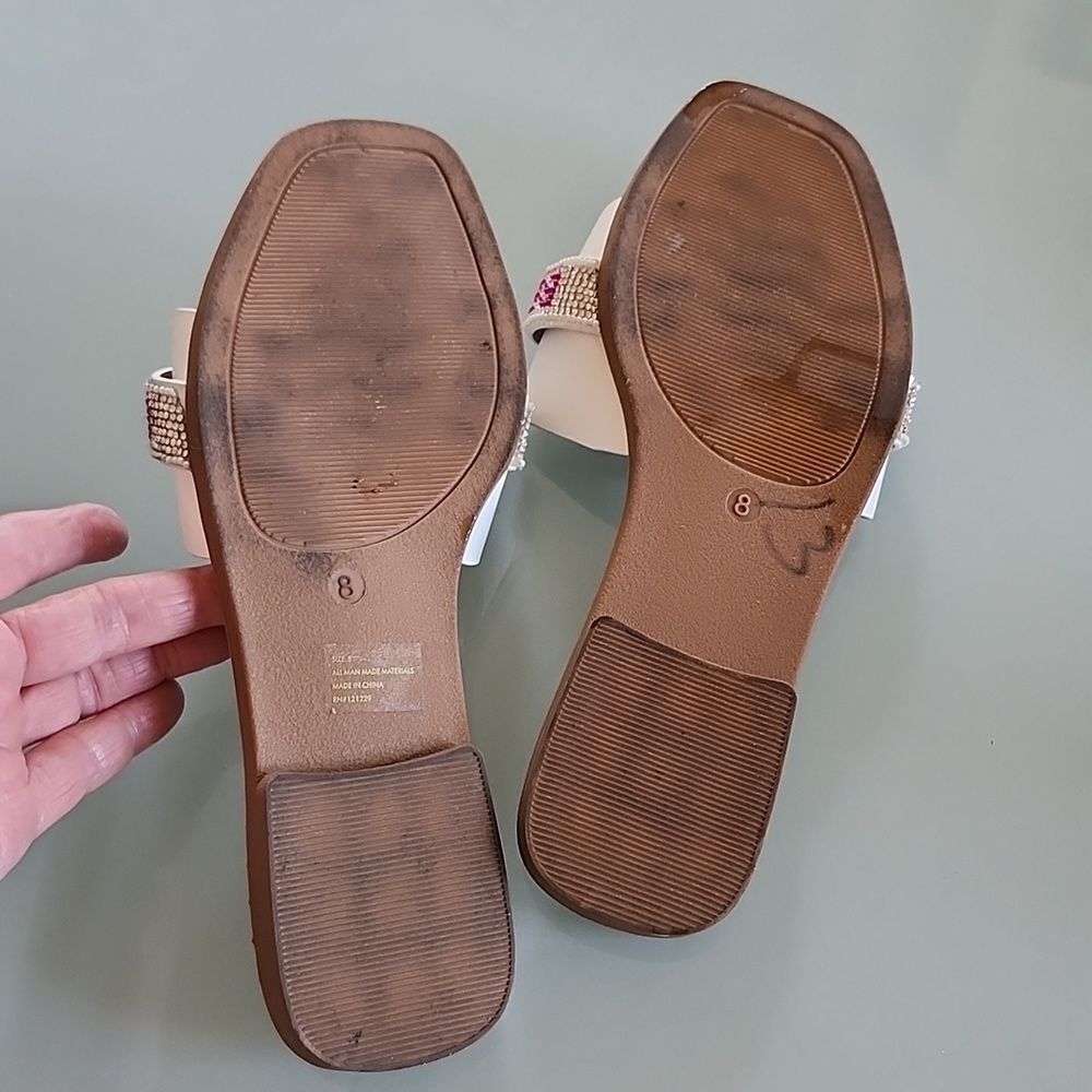 Bebe Rhinestone Slide Sandals Size 8 - Picture 5 of 5